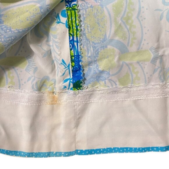 Vintage 60s Mod Birdcage Print Button Up Sleeveless Shift Dress #204L - Picture 7 of 7